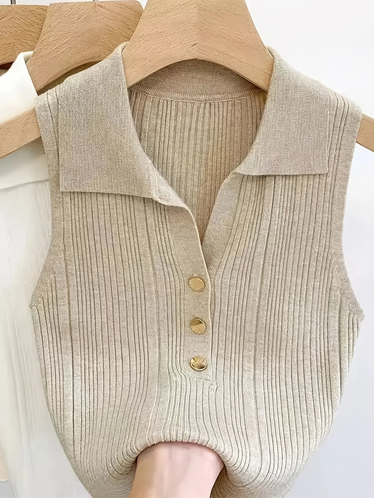 Spring Summer New Solid Strechy Top with a buttom down